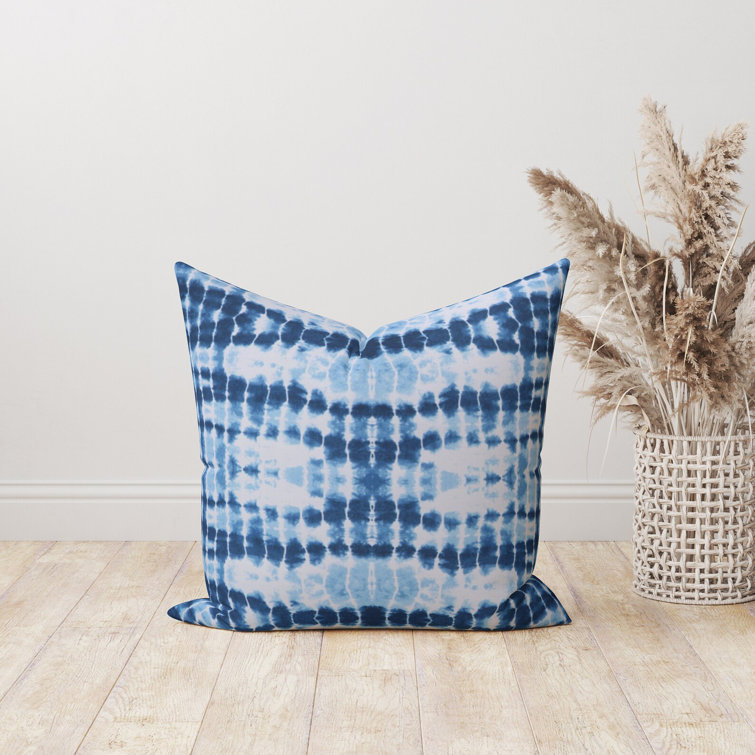 Wrought Studio Blue Shibori Tie Dye Outdoor Pillow Cover Wayfair